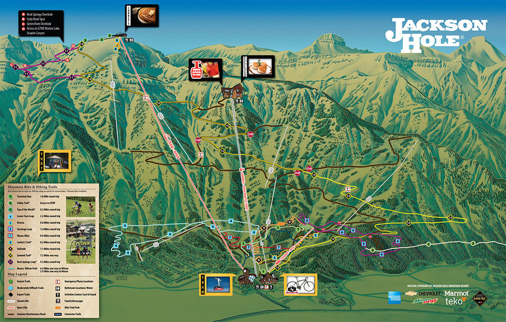 Jackson Hole Mountain Resort Summer Trail Map