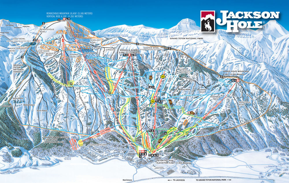 Jackson Hole Mountain Resort Winter Trail Map